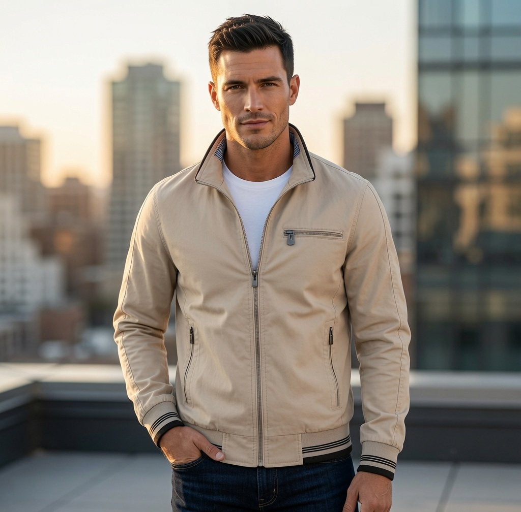 Veste d'été beige pour homme —Veste décontractée légère S/XL, Envoi, Neuf, Autres tailles, Beige