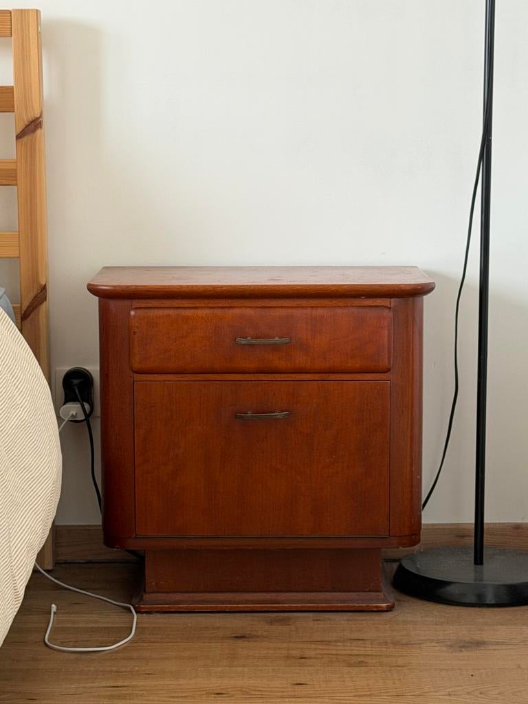 Retro nachtkastje, Huis en Inrichting, Slaapkamer | Complete slaapkamers, Ophalen, Zo goed als nieuw