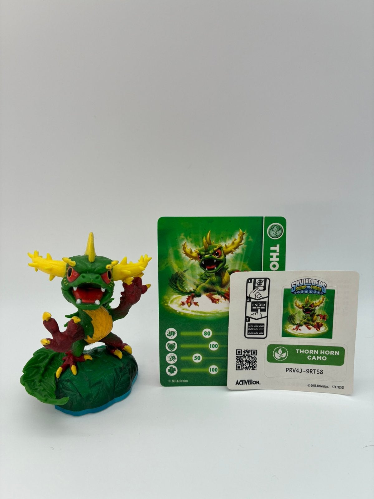 Skylanders Swap Thorn Horn Camo avec autocollant et carte, Envoi, Comme neuf