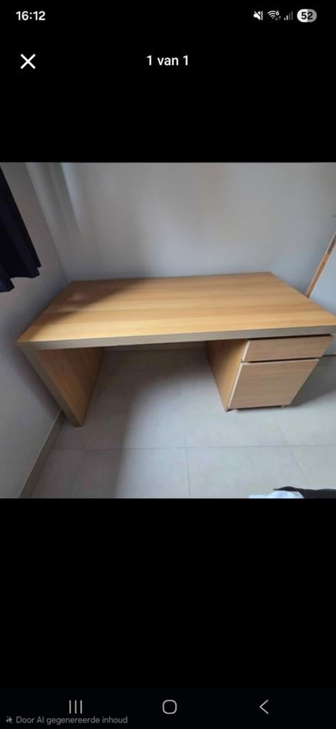 Malm bureau, Maison & Meubles, Bureaux, Avec tiroirs, Bureau d'ordinateur, Enlèvement, Utilisé