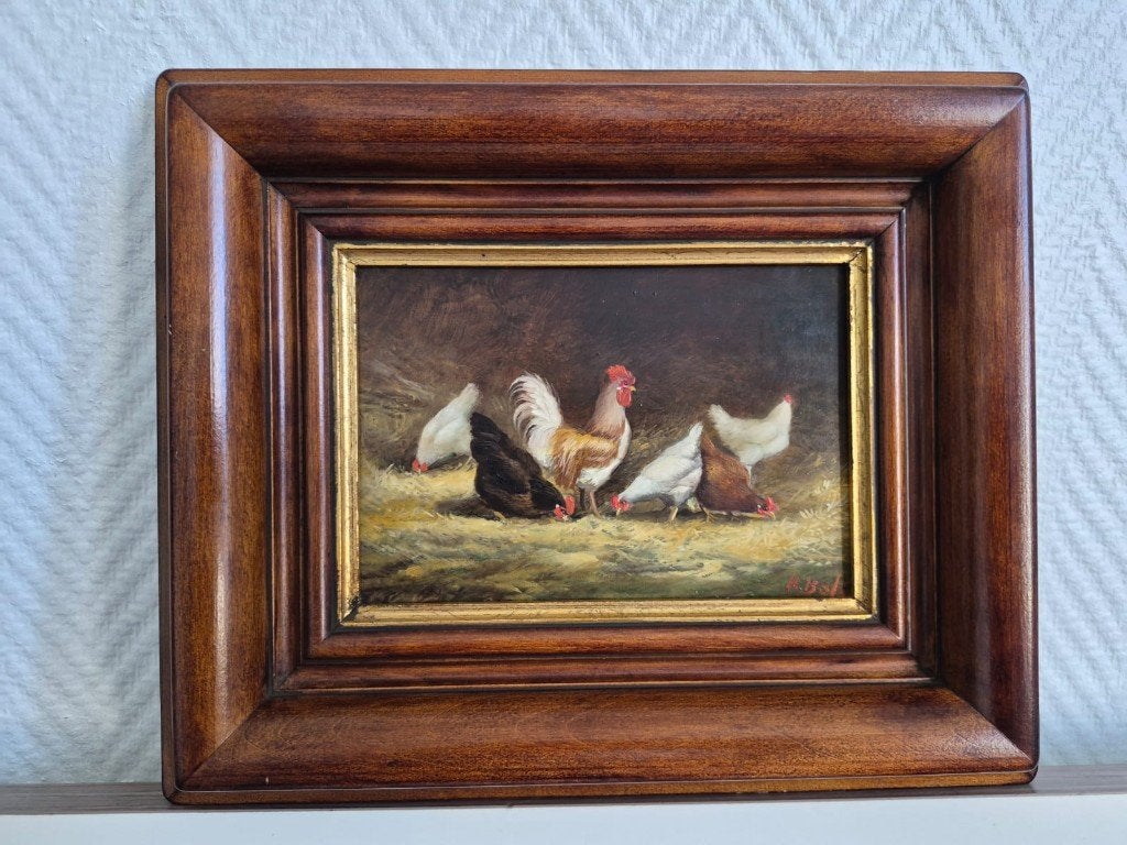 Schilderij op paneel, gesigneerd H Bals (4), Enlèvement, Signé, Panneau