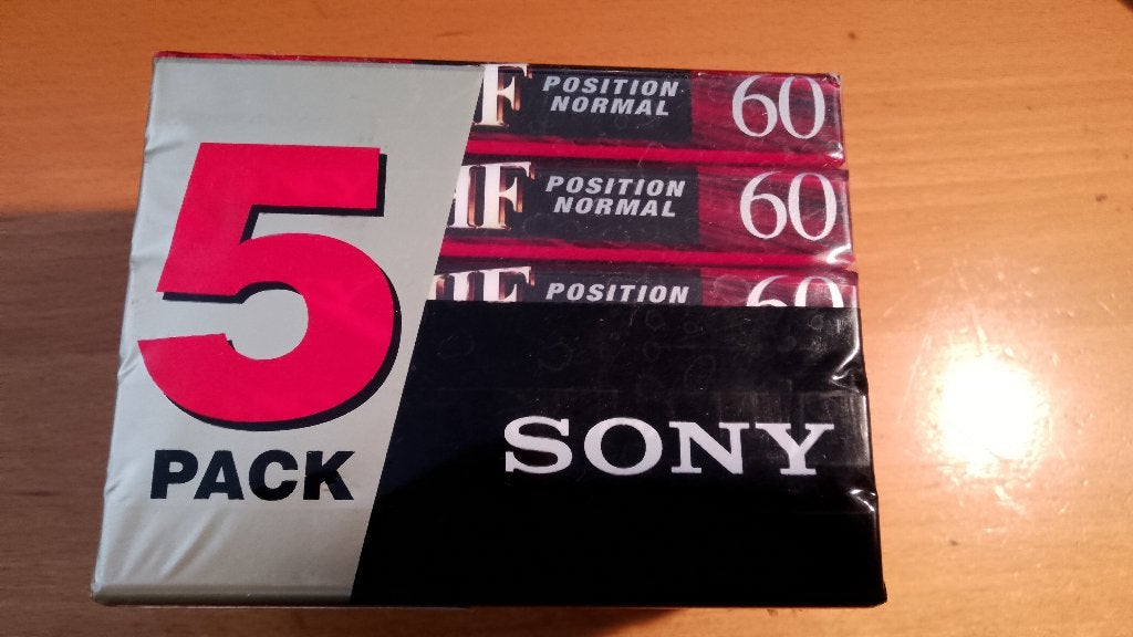 5 Cassettes (K7) Audio Vierges SONY HF 60 (Neuf scellé), Autres genres, Enlèvement, Neuf, dans son emballage, Vierge