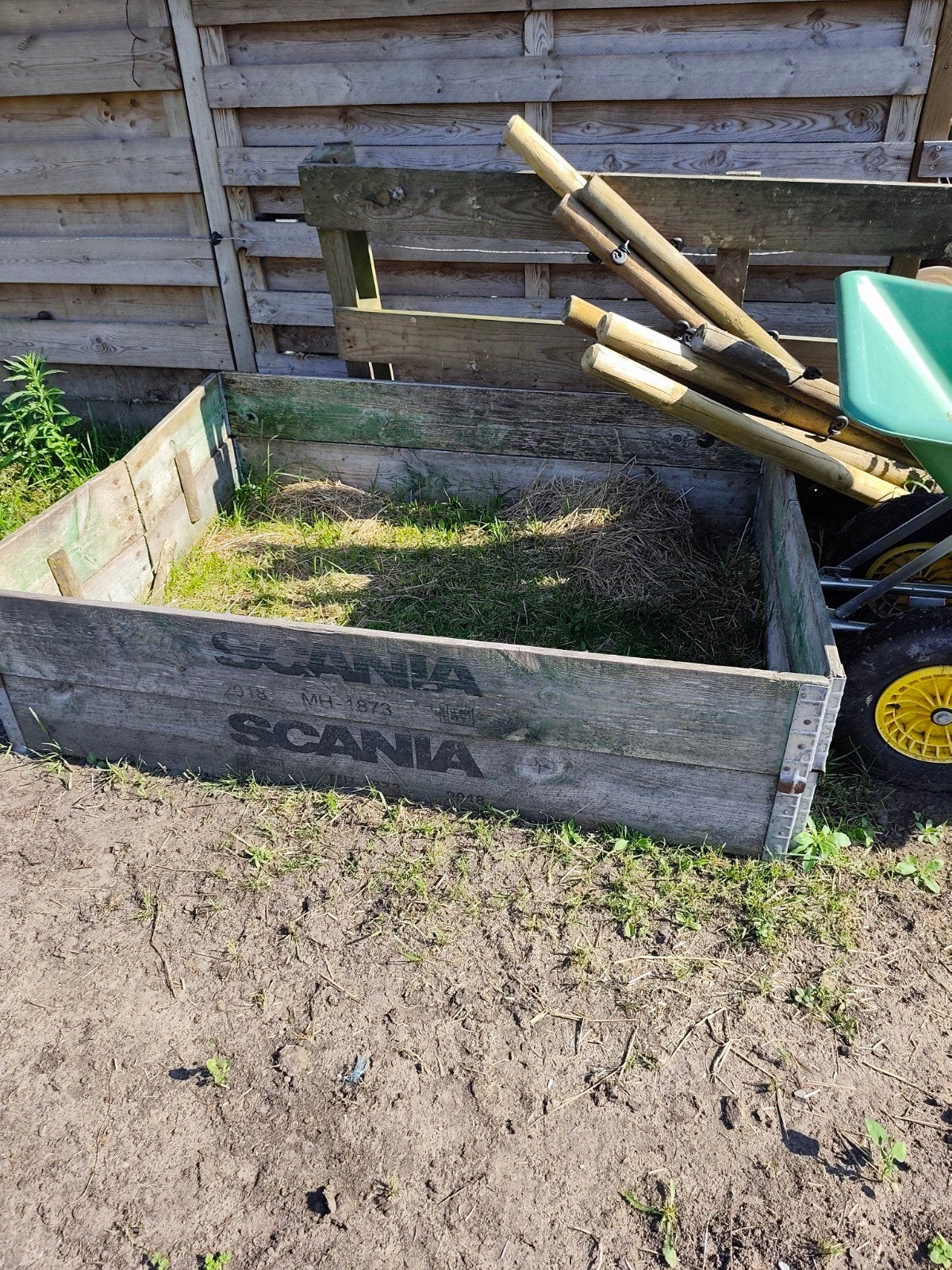2x houten paletranden, Enlèvement, Utilisé