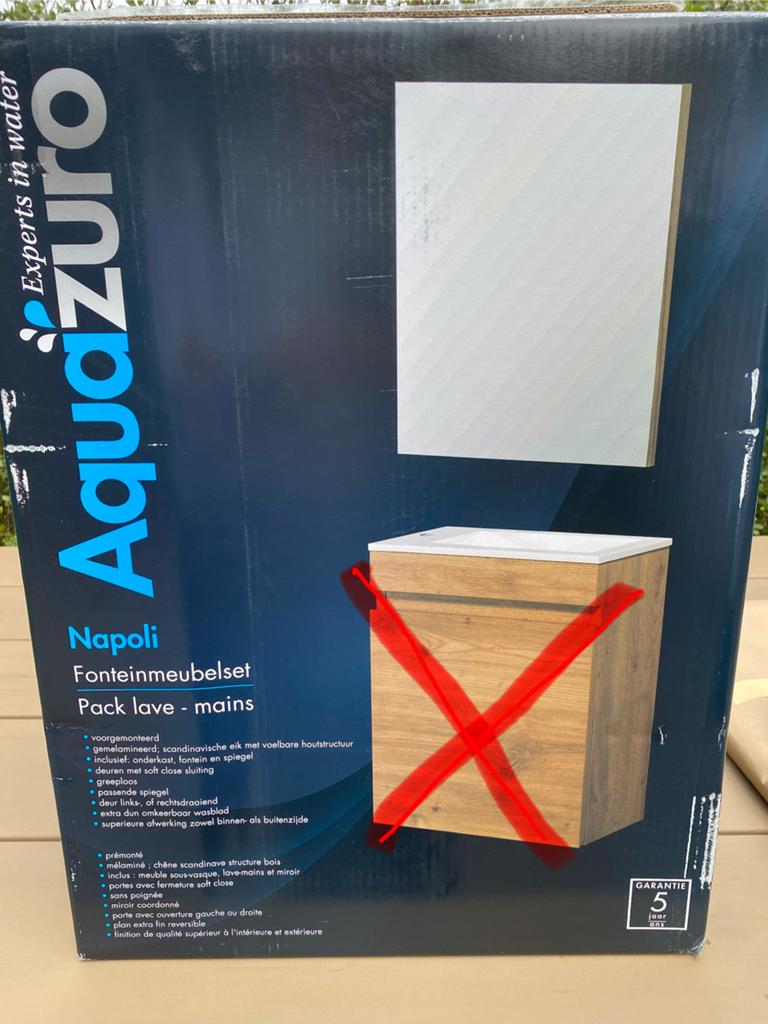 Lavabo + spiegel NIEUW!!, Ophalen, Nieuw, Wastafel