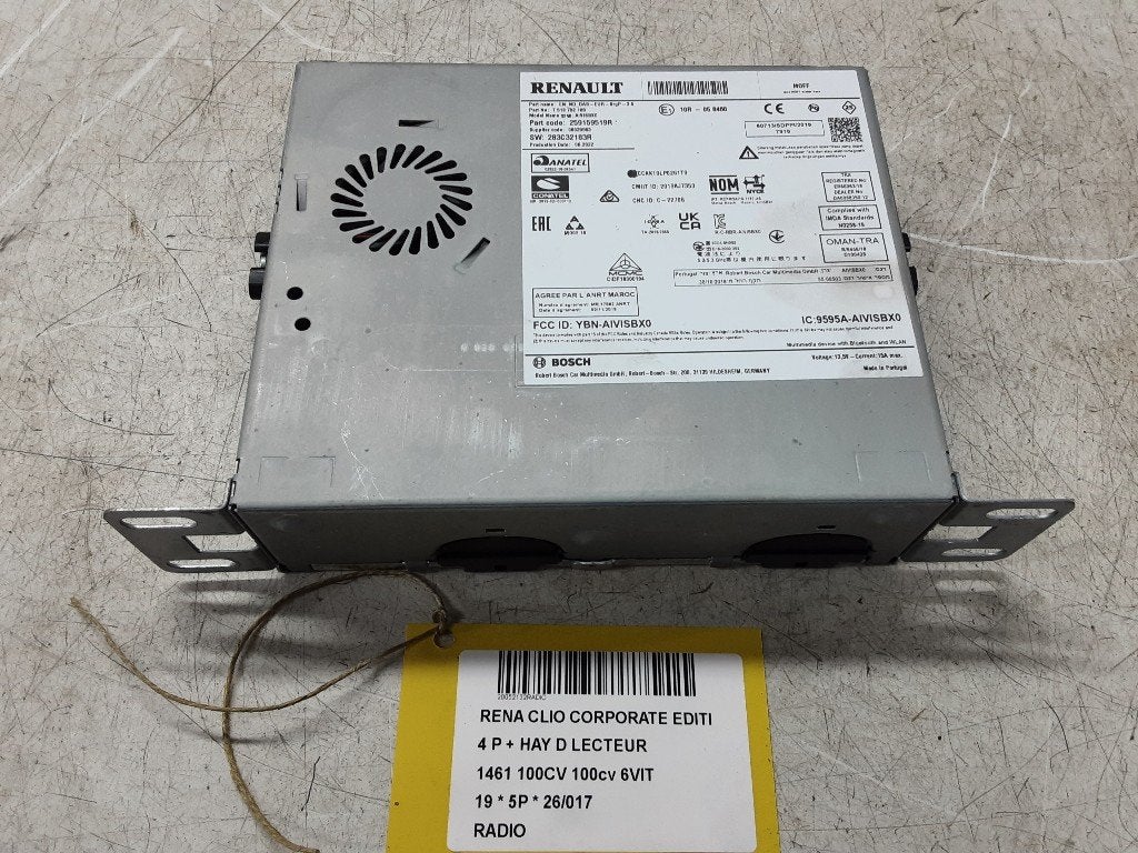 RADIO Renault Clio V (RJAB) (01-2019/-) (259159519R), Renault, Mevr. I. Hauben, Utilisé, Rue de l'Espoir 34 34
4030  GRIVEGNÉE, BE