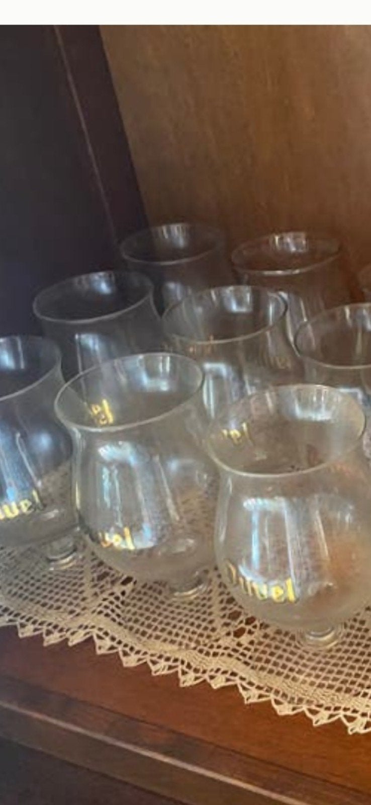 Duvelglazen met gouden letters 33 cl, Verzamelen, Ophalen