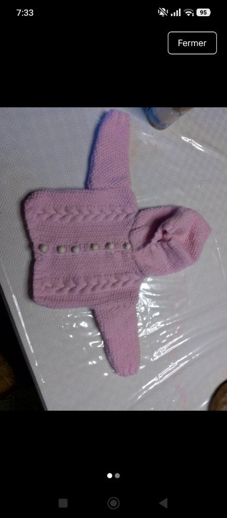 Gilet bebe, Neuf, Pull ou Veste, Fait mains, Fille