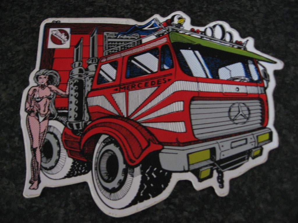 Mercedes Vrachtwagen 15,5 x 13,5 cm Sticker, Ophalen, Nieuw, Auto of Motor