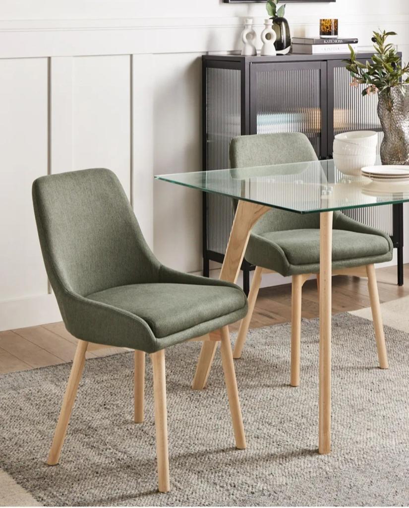 Lot de 6 chaises MELFORT Tissu Vert foncé, Maison & Meubles, Chaises, Enlèvement, Une