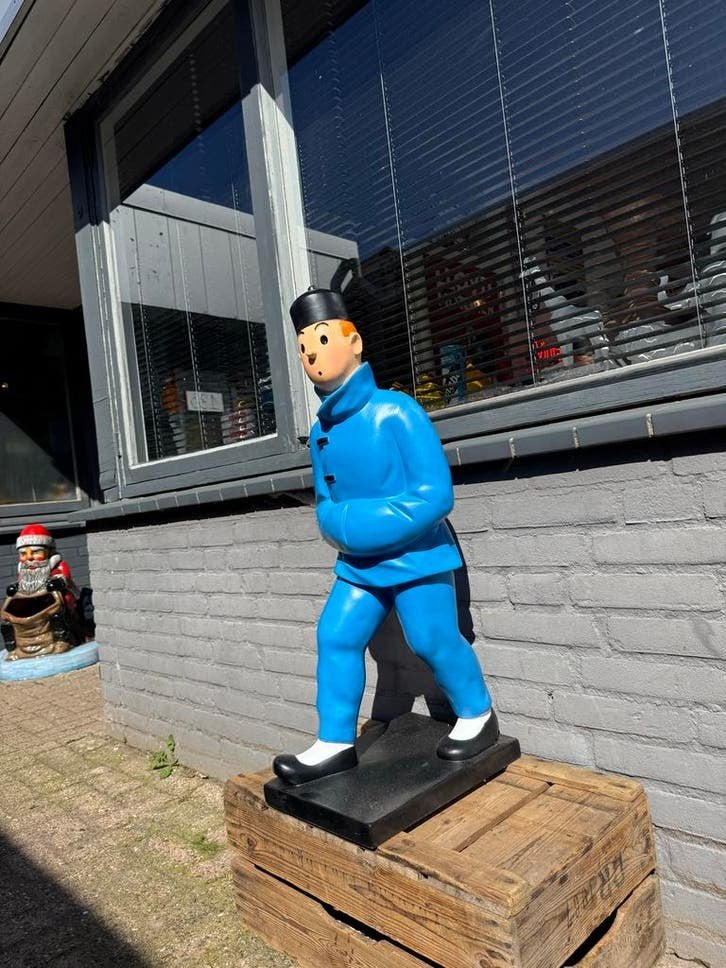 Groot Kuifje en Bobbie beeld - Blauw kostuum, Verzamelen, Stripfiguren