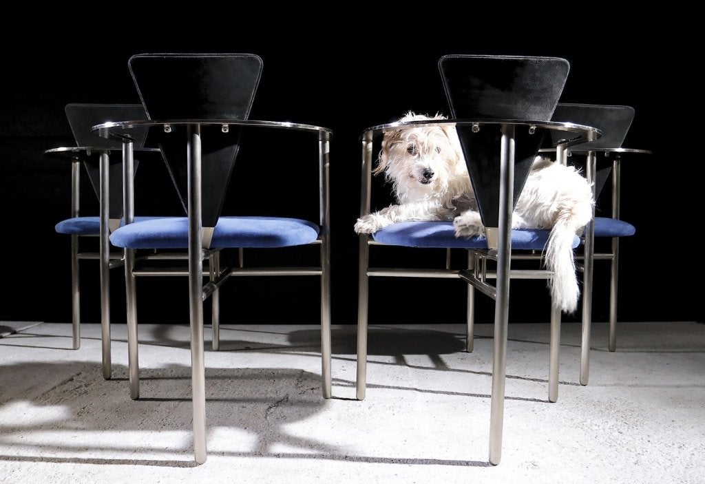 Belgo Chrom stoelen Memphis-stijl, set van 4, Antiek en Kunst, Ophalen