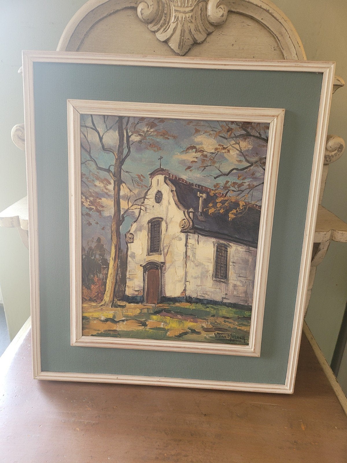 Belle peinture sur toile encadrée et signée V. Van Malder, Enlèvement ou Envoi, Toile