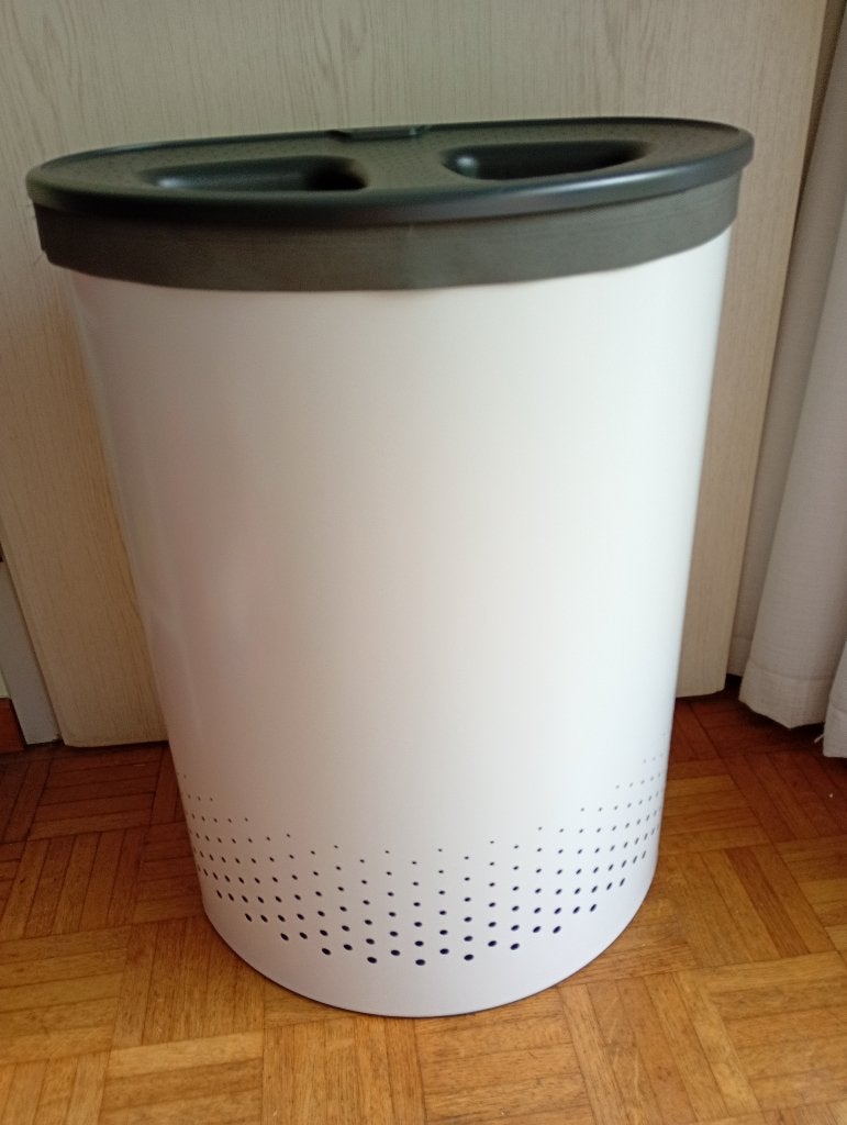 Panier à linge blanc Brabantia 55 litres 2 compartiments, Enlèvement ou Envoi, Comme neuf, Panier à linge, Blanc