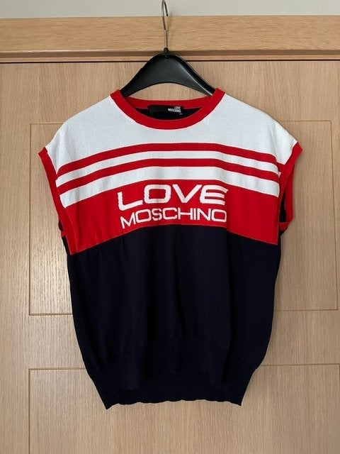 Truitje Moschino maat 36/38 (nr2152a), Blauw, Zo goed als nieuw, Maat 36 (S), Moschino