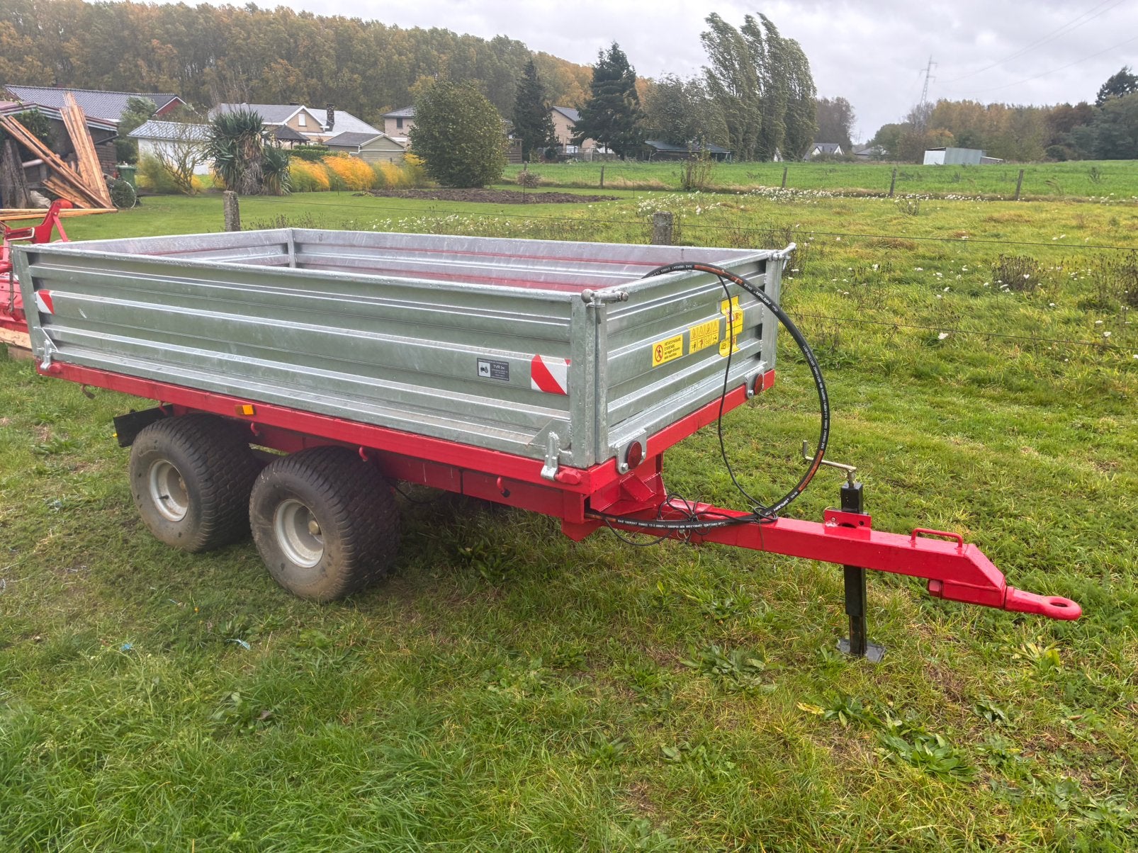 Kipper dubbelas voor minitractor, Ophalen