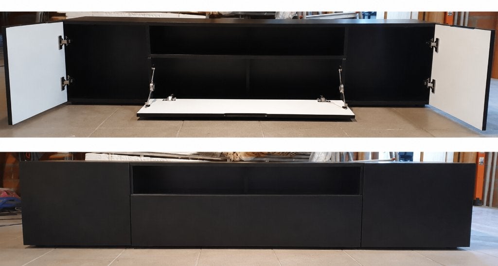 Meuble TV moderne - Noir - Très bon état, Maison & Meubles, 25 à 50 cm, Moins de 100 cm, Comme neuf, Enlèvement