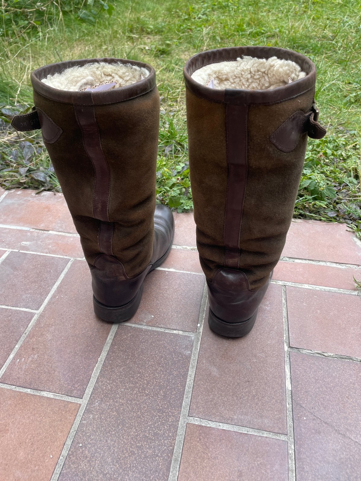 Bottes  cuir-daim avec fourrure intérieur Aigle, Brun, Enlèvement, Porté, Bottes hautes