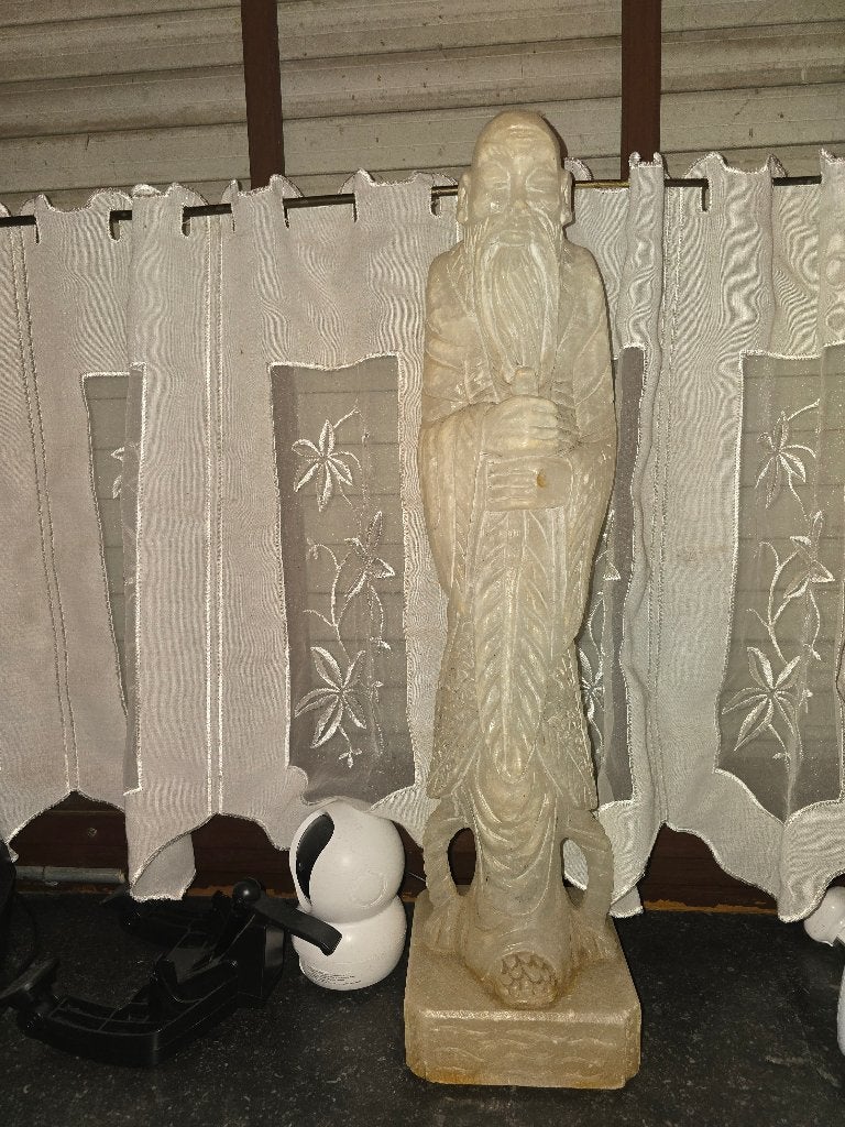 Groot beeld 65 cm in Chinese salie opaline, Antiek en Kunst, Kunst | Beelden en Houtsnijwerken, Ophalen, 50 - 100 cm, Beeld, Overige stijlen