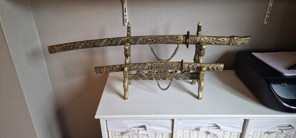 Decoratieve Oosterse Zwaardenset (Daisho) op Standaard, Maison & Meubles, Maison & Meubles | Autre, Neuf, Enlèvement ou Envoi