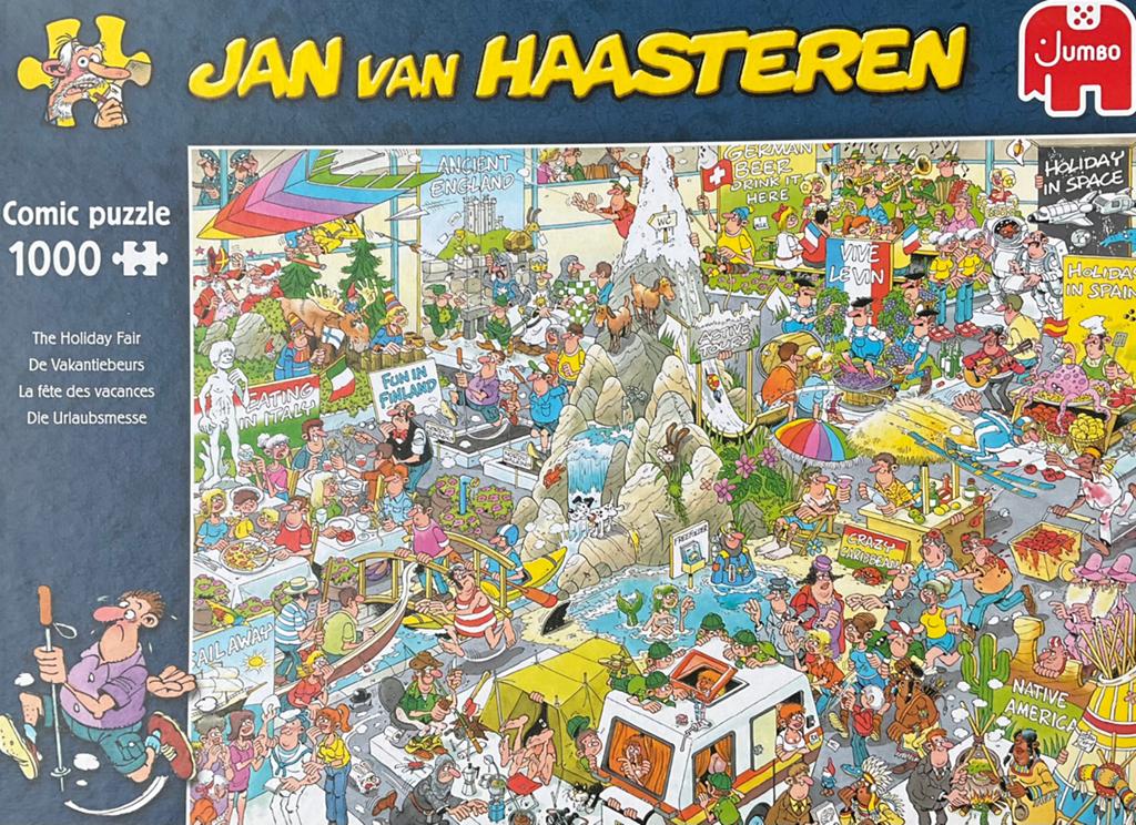 Jan van Haasteren - de vakantiebeurs - 1000 stuks, Hobby & Loisirs créatifs, Sport cérébral & Puzzles, Enlèvement, 500 à 1500 pièces