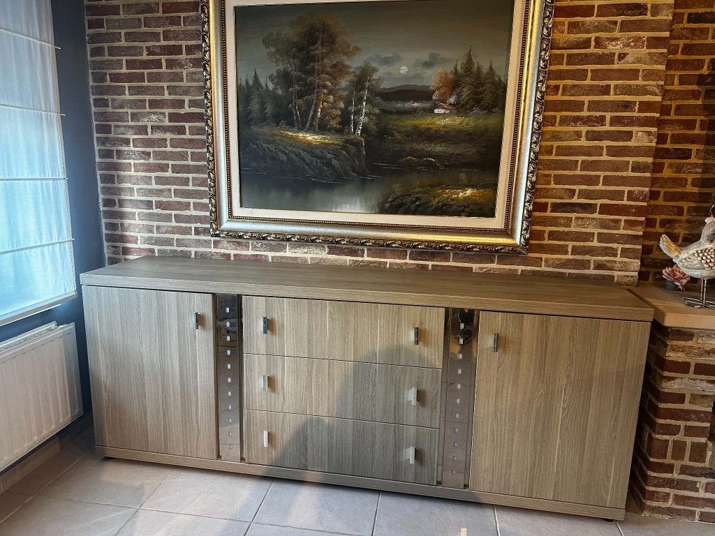Te koop ladekast + vitrinekast, Ophalen, Gebruikt