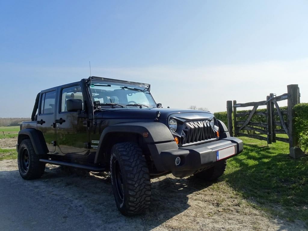 Jeep Wrangler Sport Unlimited 2.8CRD, Auto's, Jeep, Stof, Cabriolet, Zwart, Overige kleuren
