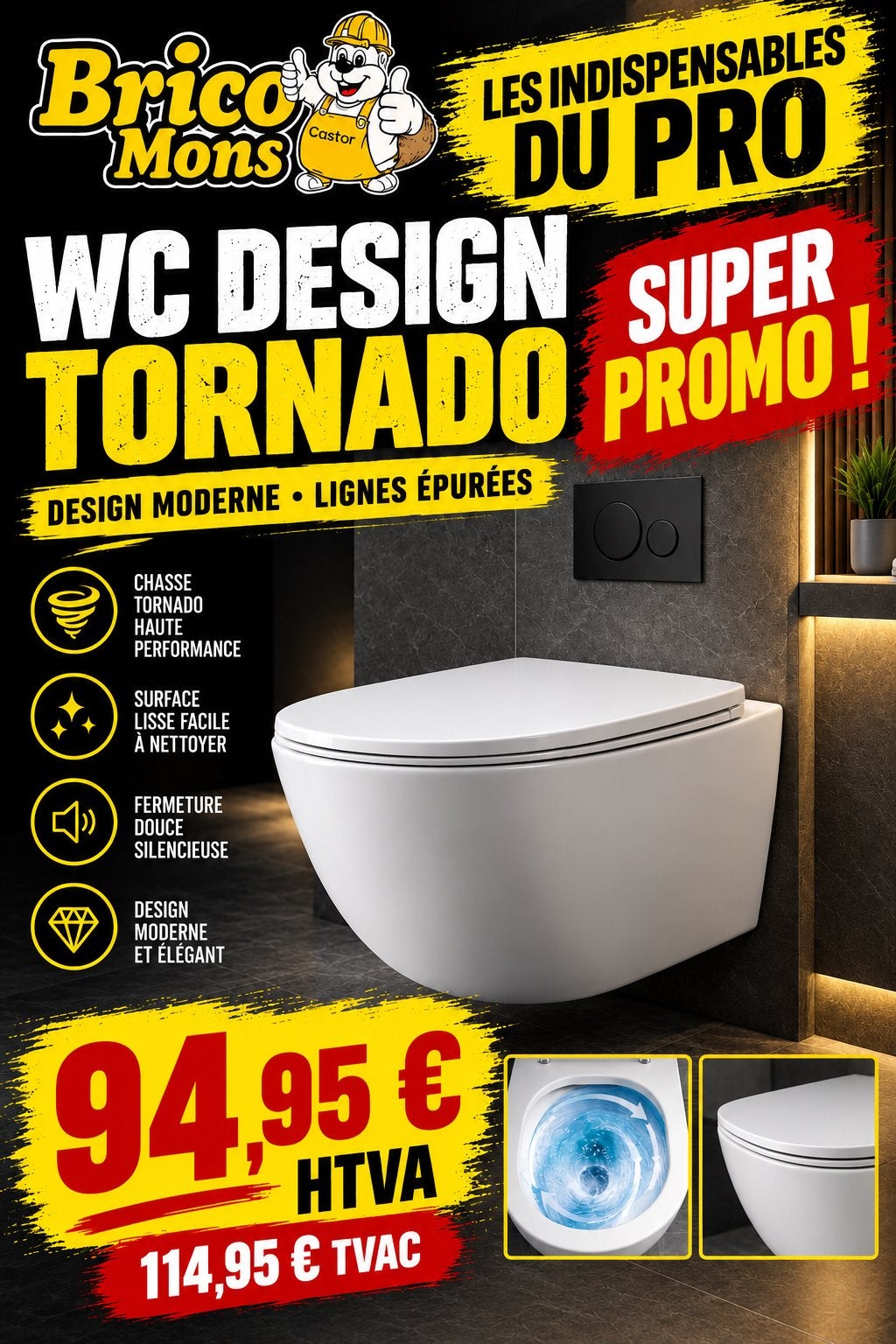 🚽🔥 CUVETTE VC TORNADO 2in1 en SUPER PROMOS✅, Enlèvement, Neuf