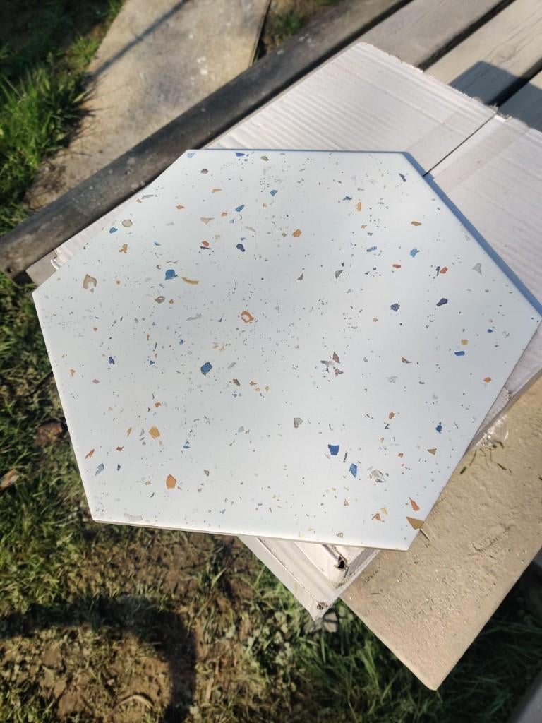 Carrelage sol en céramique Terrazzo White Colours, Bricolage & Construction, Dalles & Carrelages, Neuf, 20 à 40 cm, Carrelage de sol