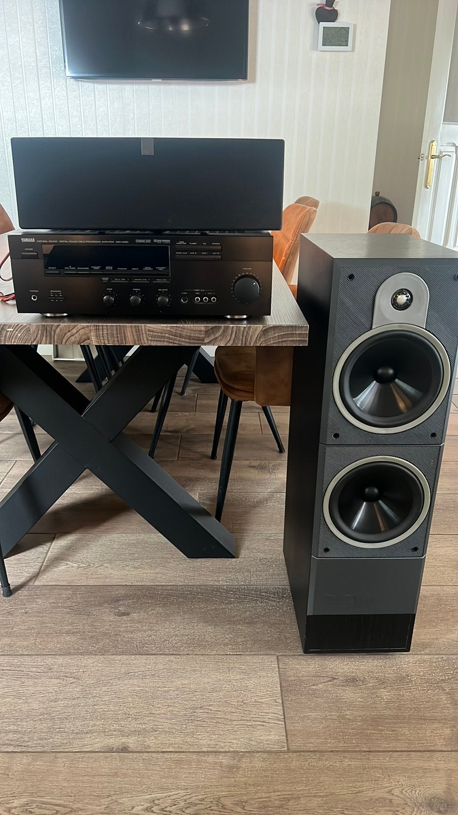 Set speakers en versterker., Kit d'enceintes, Enlèvement, Utilisé, KEF