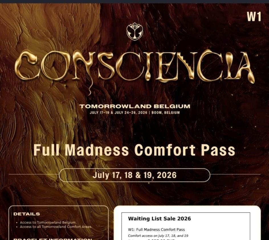 Tomorrowland W1 Comfort Full Madness Pass