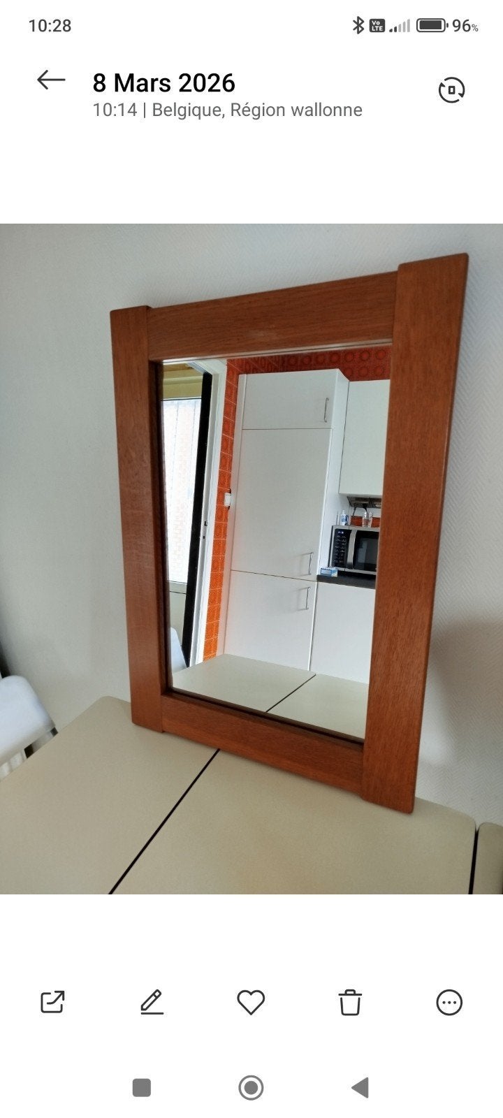 Miroir en bois massif, Maison & Meubles, Accessoires pour la Maison | Miroirs, Enlèvement