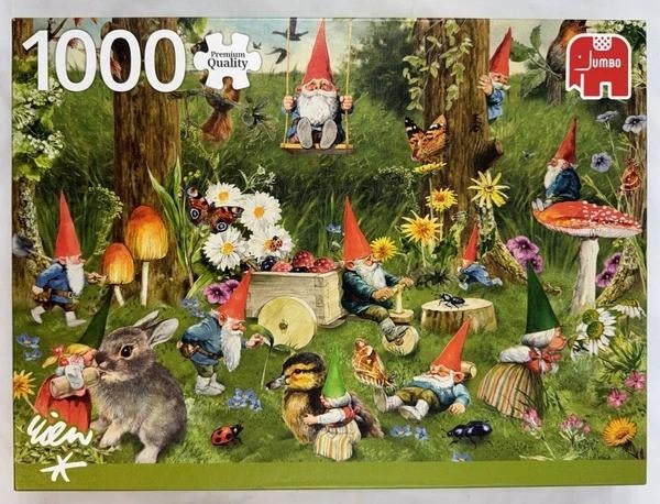 Rien Poortvliet Kabouters aan de bosrand Puzzel 1000 Jumbo, Verzenden, 500 t/m 1500 stukjes, Zo goed als nieuw, Legpuzzel