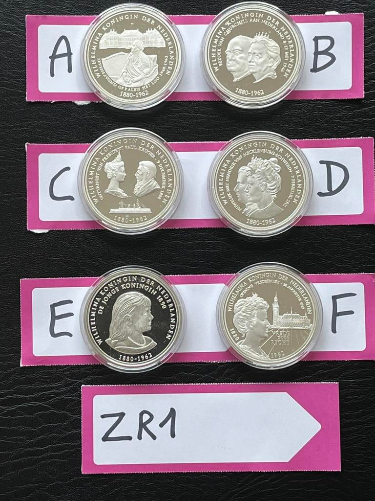 ZR1 Zwaar verzilverde gedenkpenningen (NL) 40mm, Ophalen, Zilver