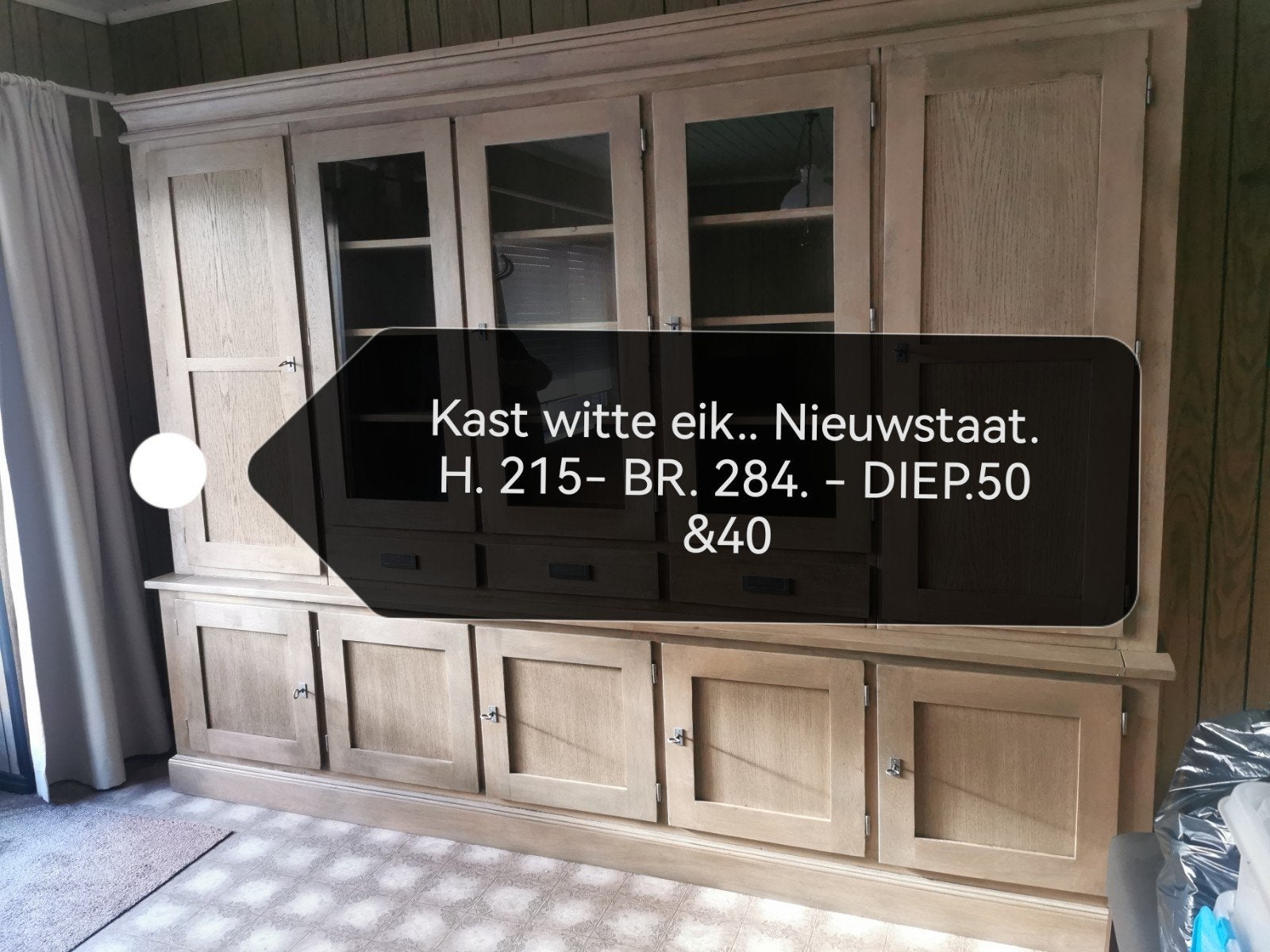 4 deurs wandkast lichte Eik Nieuwstaat, Huis en Inrichting, Ophalen, 250 tot 300 cm, Met deur(en), 200 cm of meer