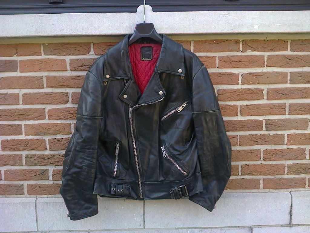 Zwarte Lederen Jas - maat 56/3xl, Ophalen, Heren, Jas | leer, Overige
