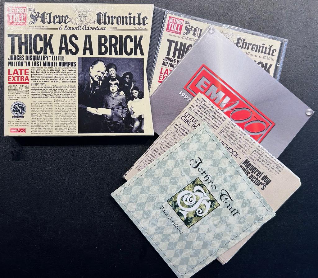 JETHRO TULL - Thick as a brick ( 25th anniv. ed.; CD ), CD & DVD, CD | Rock, Comme neuf, Progressif, Envoi
