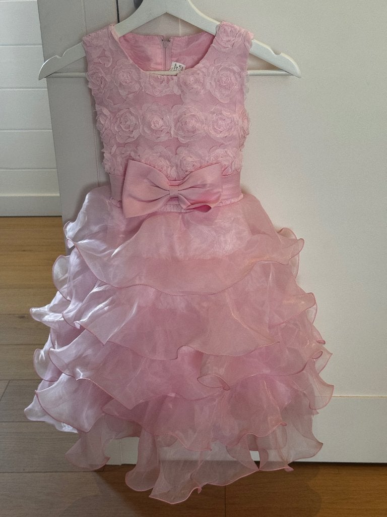 Roze Feestkleedje meisjes, Kinderen en Baby's, Kinderkleding | Maat 140, Ophalen, Zo goed als nieuw, Meisje, Jurk of Rok