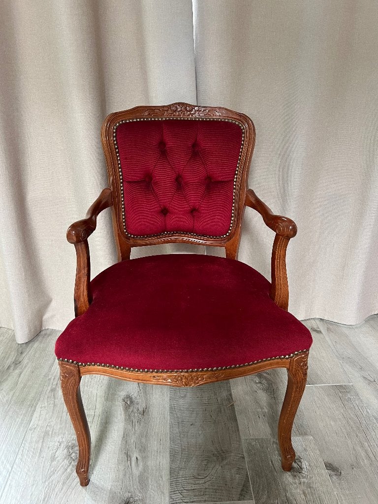 Stoel Louis XV bordeaux, Antiek en Kunst, Ophalen