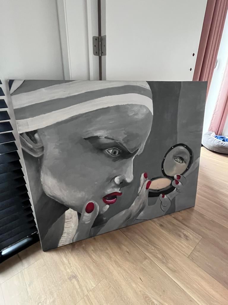 Geschilderde baalkatoen 106x87, Ophalen
