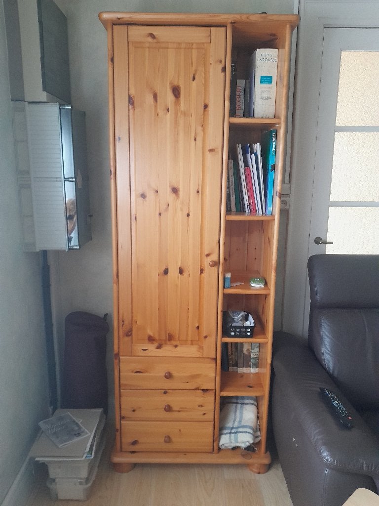 Meuble colonne en bois pin, Avec tiroir(s), 100 à 150 cm, Utilisé, Pin