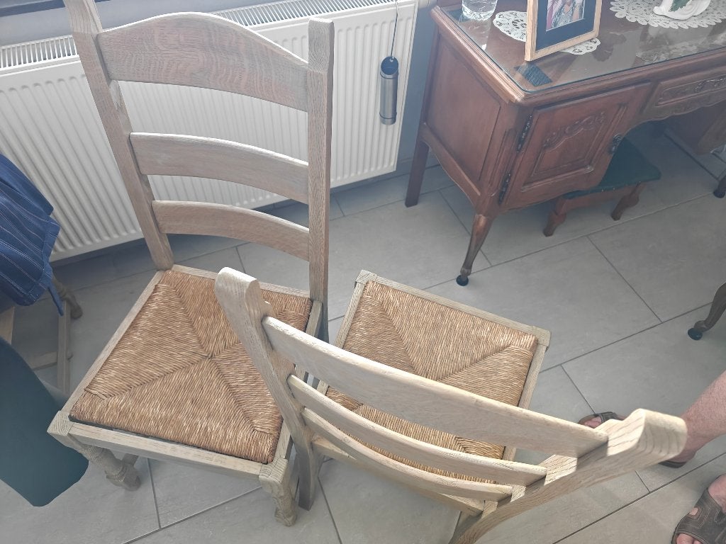 Stoel met rieten zitting, Ophalen, Gebruikt, Bruin, Vijf, Zes of meer stoelen