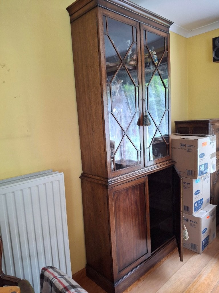 Vitrinekast in eik, Huis en Inrichting, Ophalen, Met plank(en), Rustiek, Eikenhout