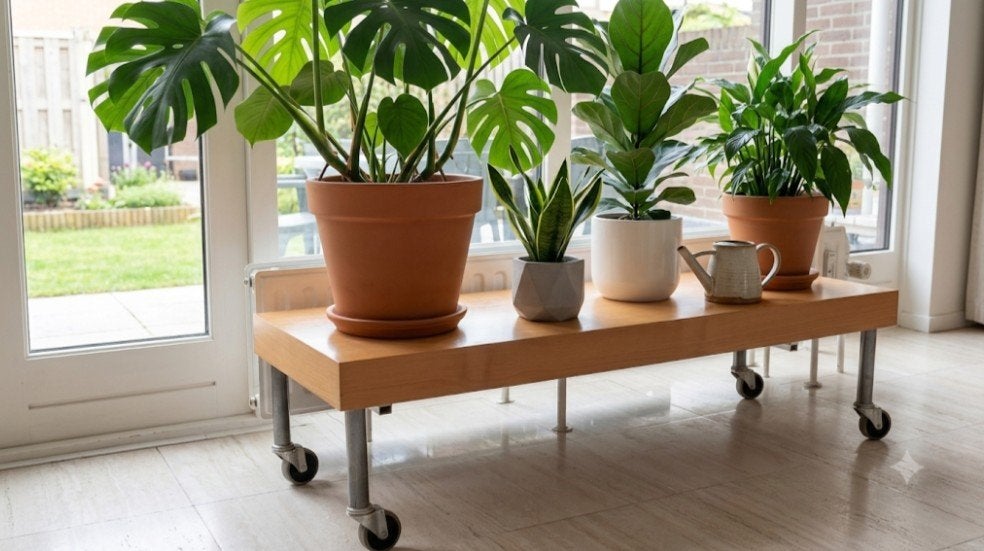 Tafelroulette planten Mobile TV Loft Industrial, Ophalen, Metaal