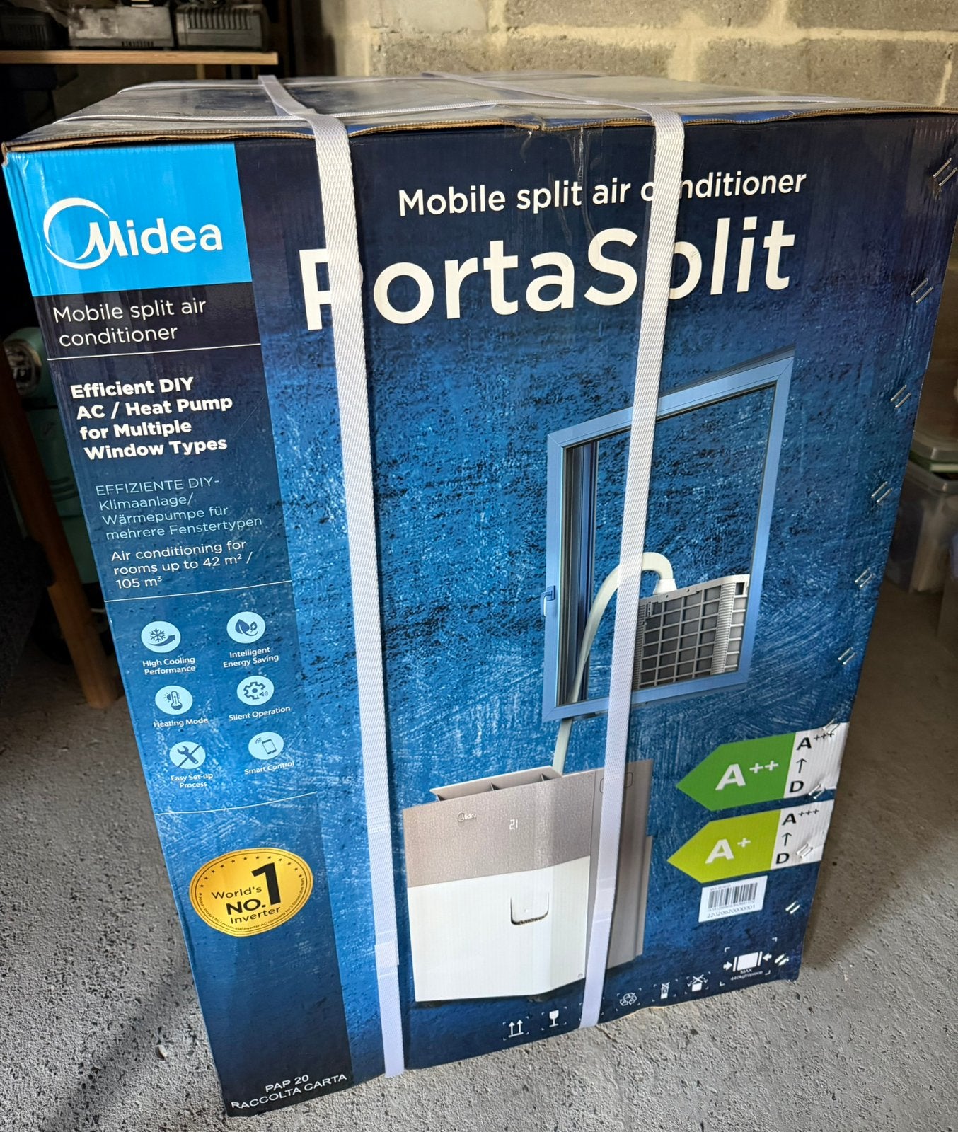Midea PortaSplit 12000 BTU, nieuw, nooit gebruikt., Electroménager, Neuf, Classe énergétique A ou plus économe, 100 m³ ou plus grand