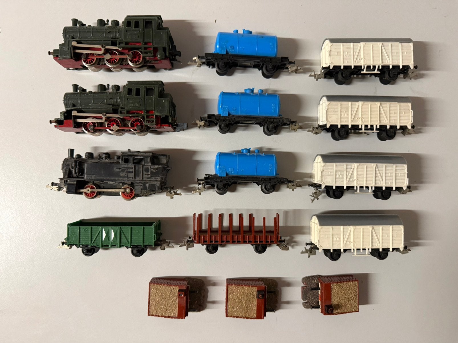 3 TT (1:120) locomotieven + 9 wagons–vermoedelijk Zeuke/BTTB, Ophalen of Verzenden, Gebruikt, Treinset, Overige merken