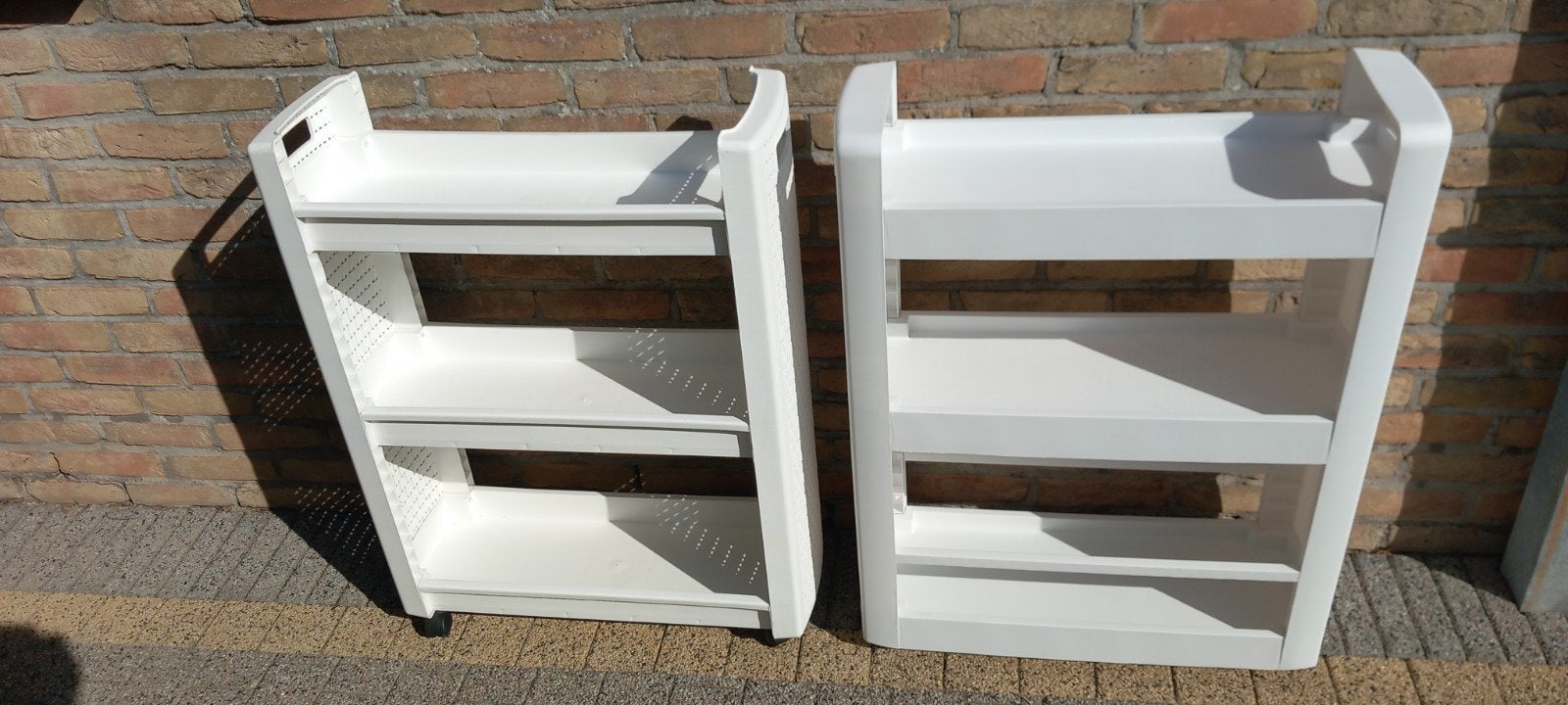 2 chariots à roulettes EDA pour salle de bain, cuisine ou ra, Moins de 25 cm, Moins de 100 cm, Comme neuf, Enlèvement