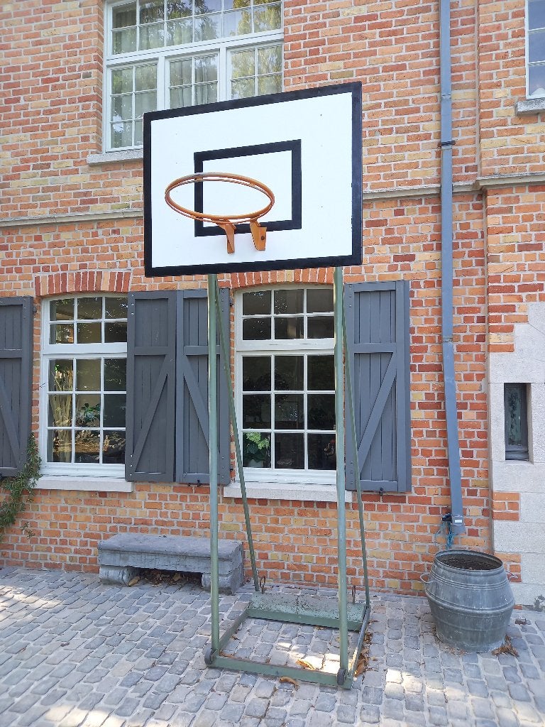 Basketbalring met verrijdbare metalen constructie, Ophalen, Gebruikt