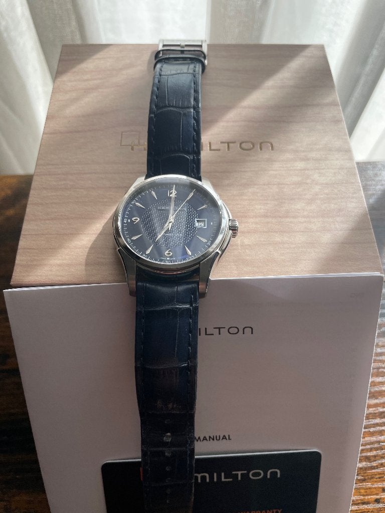 Horloge: Hamilton Jazzmaster Viewmatic Auto (H32515641), Handtassen en Accessoires, Horloges | Heren, Gebruikt, Polshorloge, Overige merken