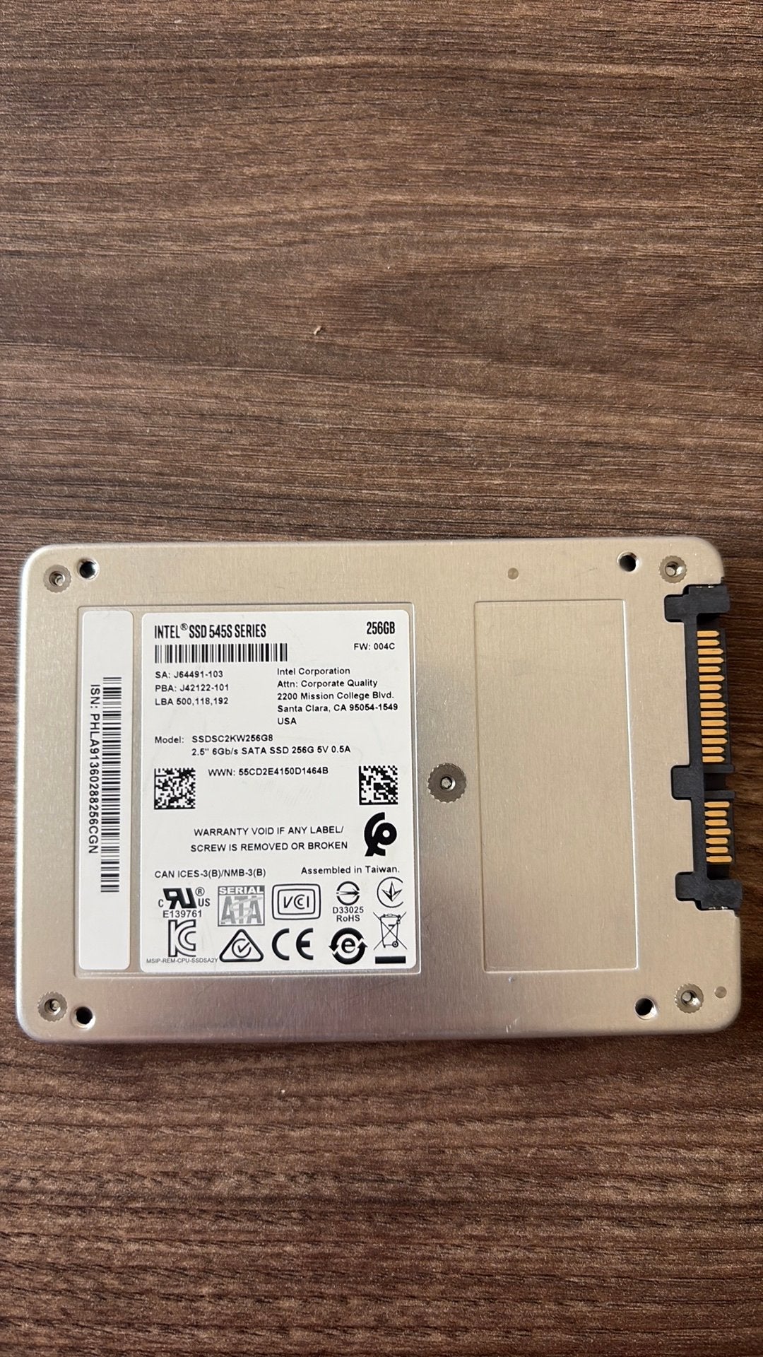 Intel SSD - 256gb, Computers en Software, Verzenden, Zo goed als nieuw, SSD