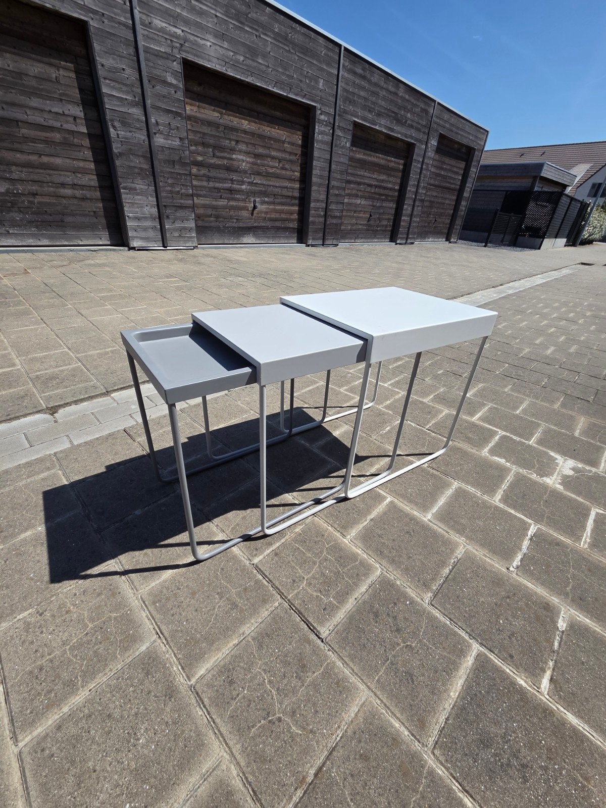 tafels grijs en wit, Tuin en Terras, Ophalen